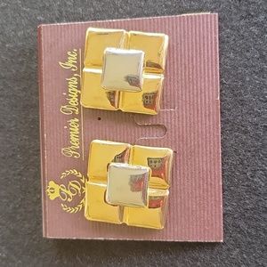 Vintage Premier Design 'Times Square' Clip Earrings